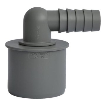 Bruckner - Slangetilslutningsende hjørne DN50 19-21 mm grå
