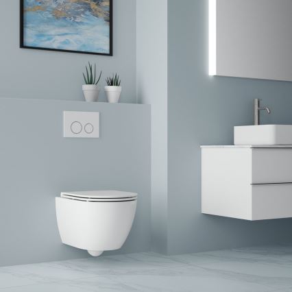 Bruckner - Væghængt toilet Vortex Rimless FULDA keramik/hvid