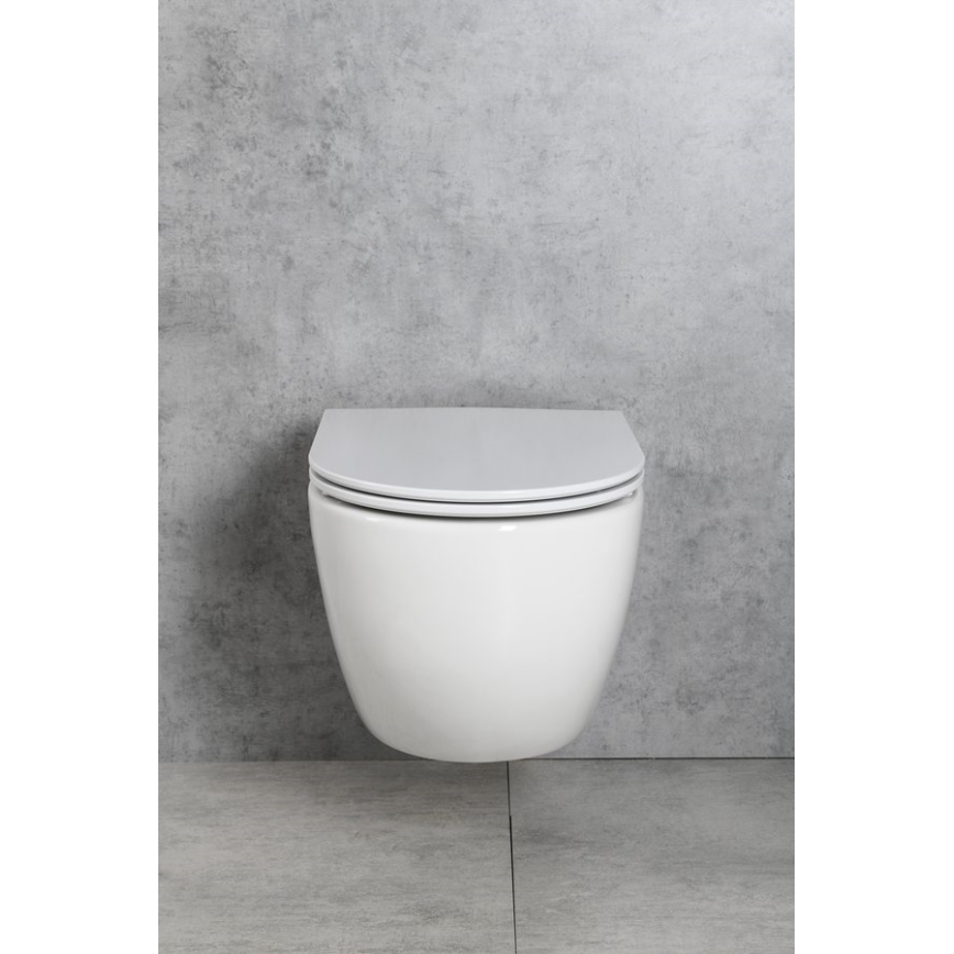 Bruckner - Væghængt toilet Vortex Rimless FULDA keramik/hvid