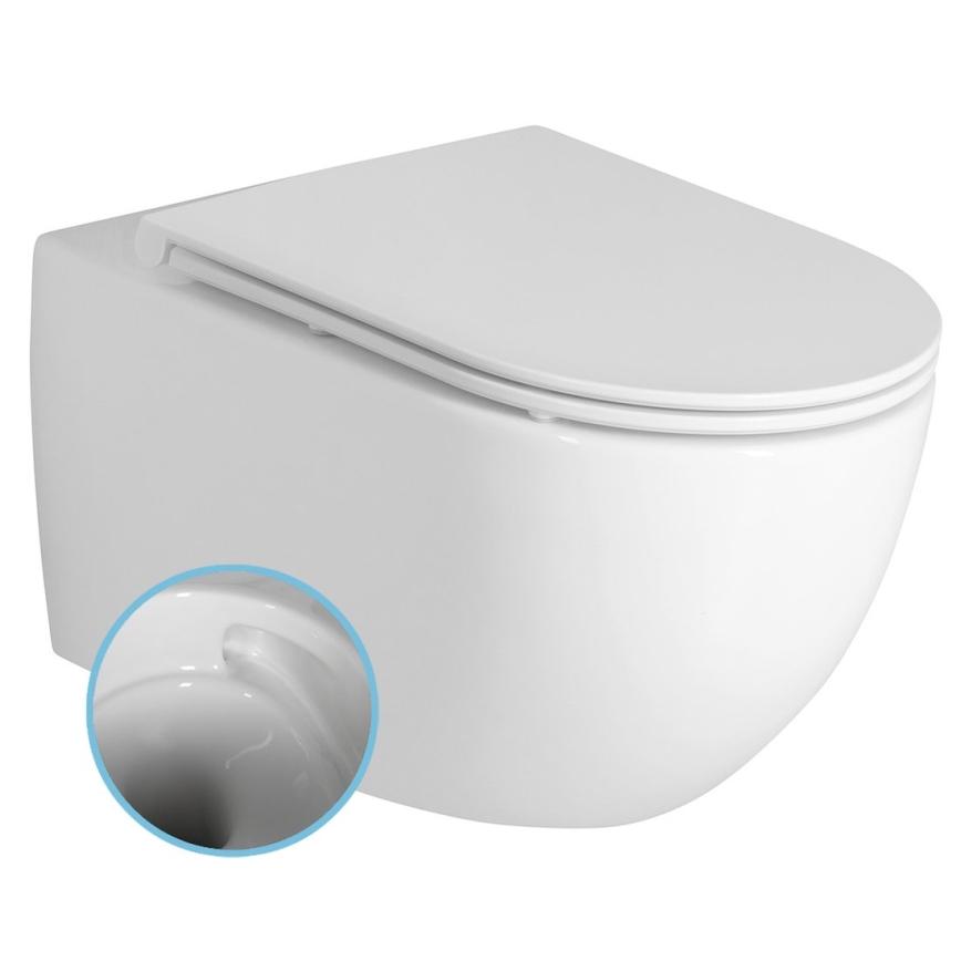 Bruckner - Væghængt toilet Vortex Rimless FULDA keramik/hvid