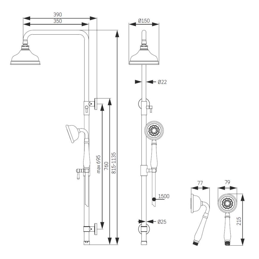 Brusesæt AEROSKOBING i messing