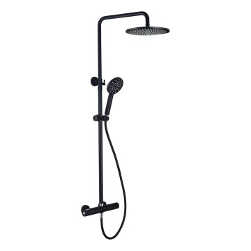 Brusesæt med termostatbatteri DRAGOR i mat sort