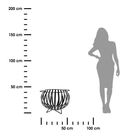 Brændekurv KULA 35x46 metal sort