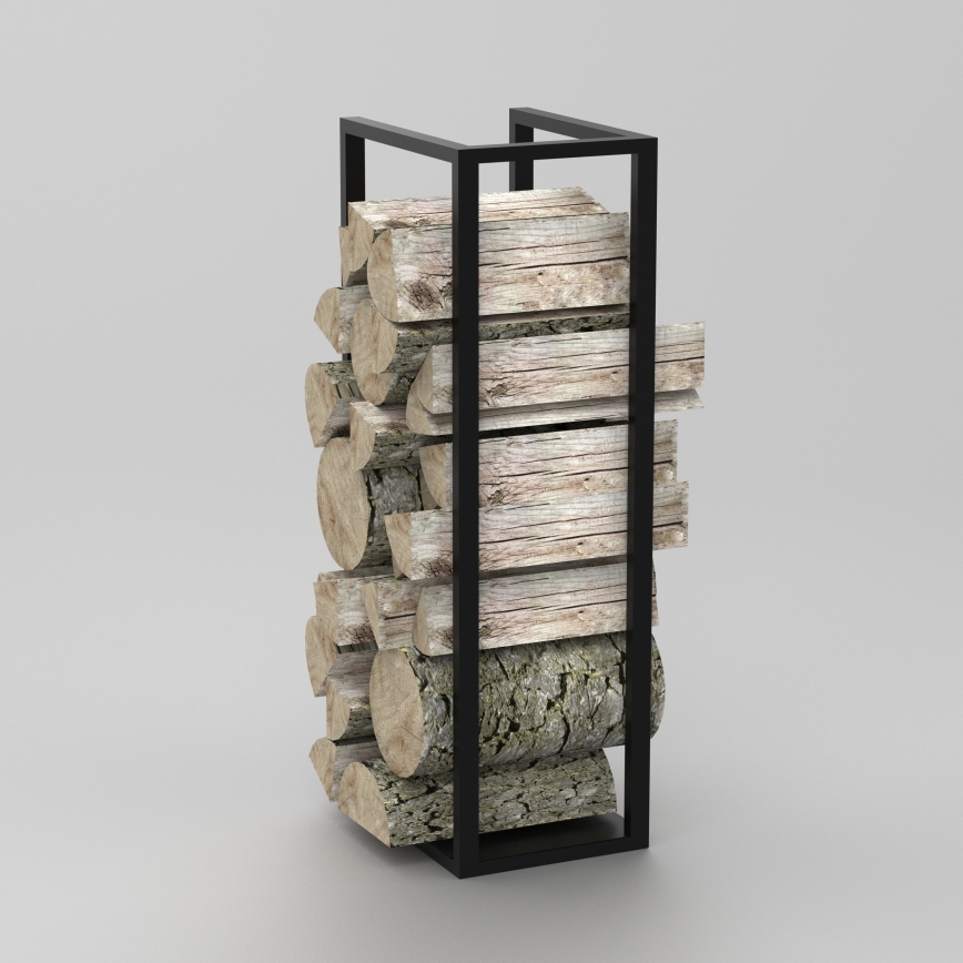 Brændestativ metal 100x30 cm sort