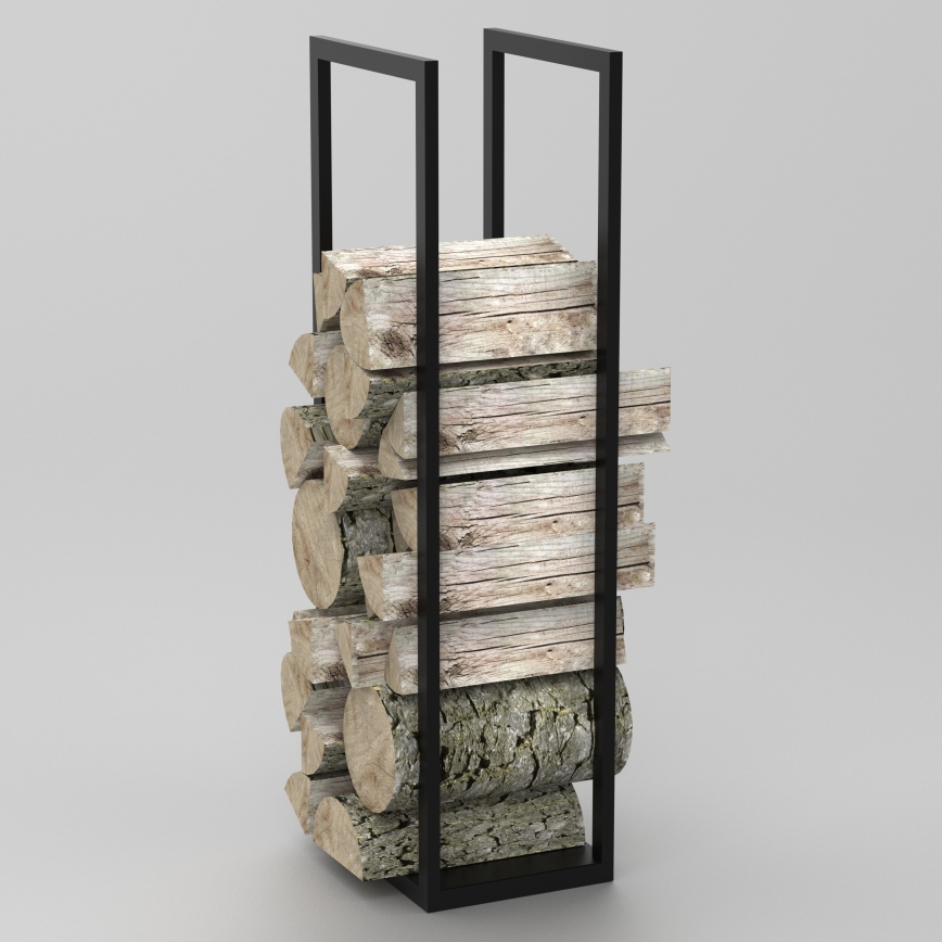 Brændestativ metal 120x40 cm sort