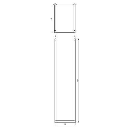 Brændestativ metal 120x40 cm sort