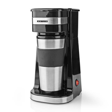 Butler - Én-kops kaffemaskine 0,4 l med medfølgende rejsekrus 750W/230V rustfrit stål/sort