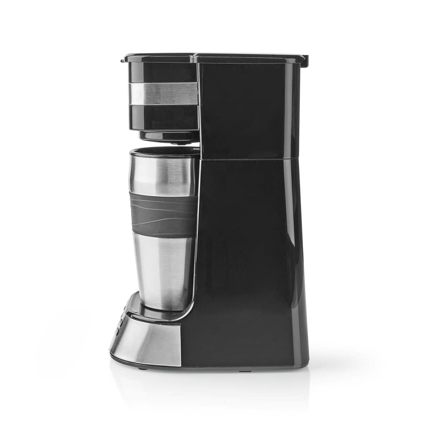 Butler - Kaffemaskine til én kop 0,4 l med timer og termokrus 750W/230V rustfrit stål/sort