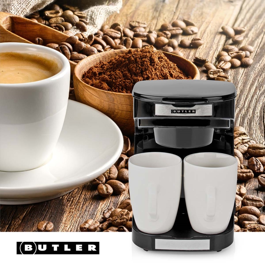 Butler - Kaffemaskine til to kopper, 450 W/230 V, sort