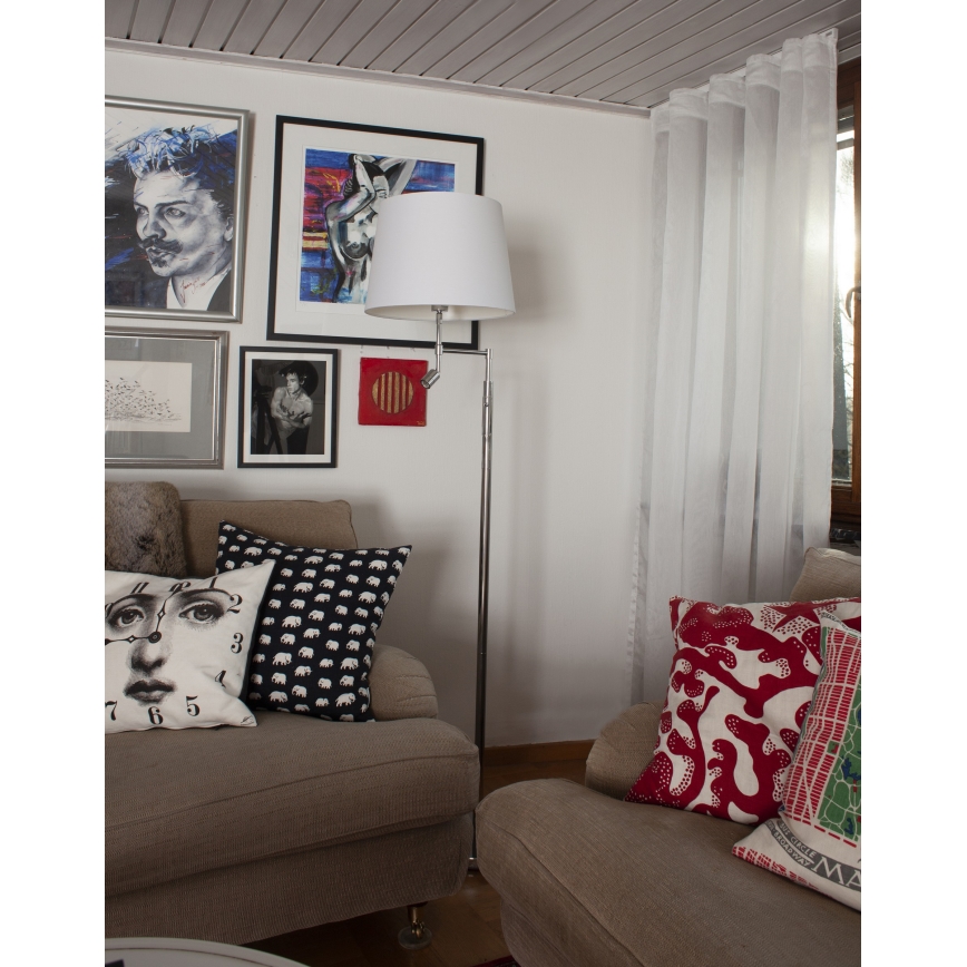 ByRydens - LED gulvlampe ORLANDO 1xE27/5W/230V + LED/3W hvid/skinnende krom diameter 36 cm