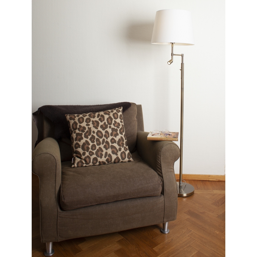 ByRydens - LED gulvlampe ORLANDO 1xE27/5W/230V + LED/3W hvid/bronze diameter 36 cm