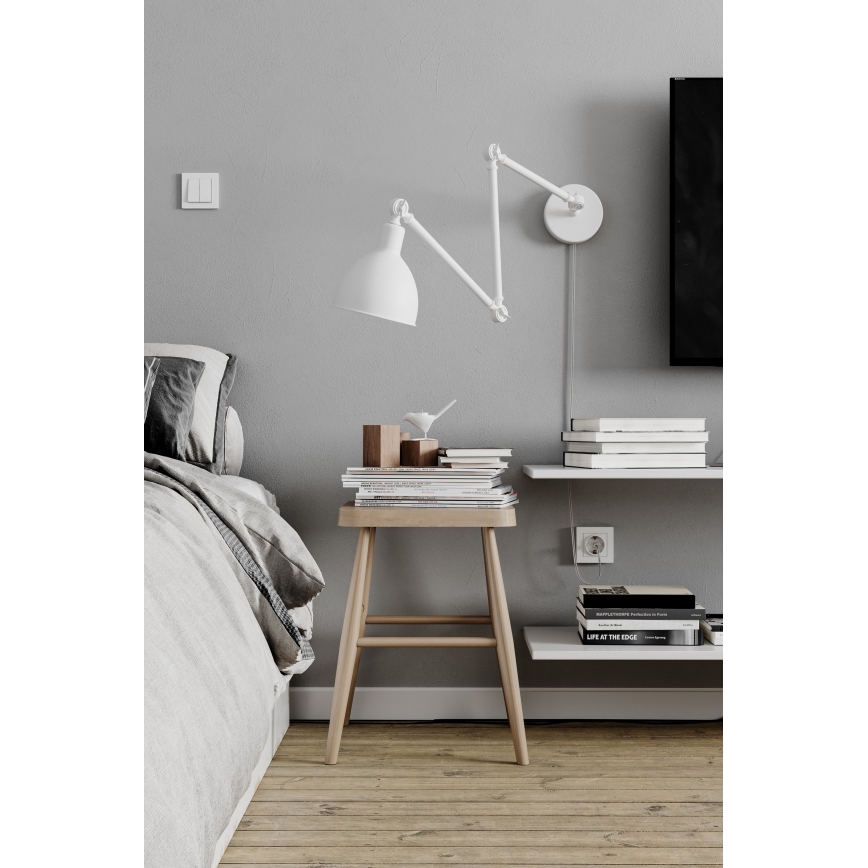 ByRydens - Væglampe dæmpbar BASAR 1xE27/5W/230V hvid