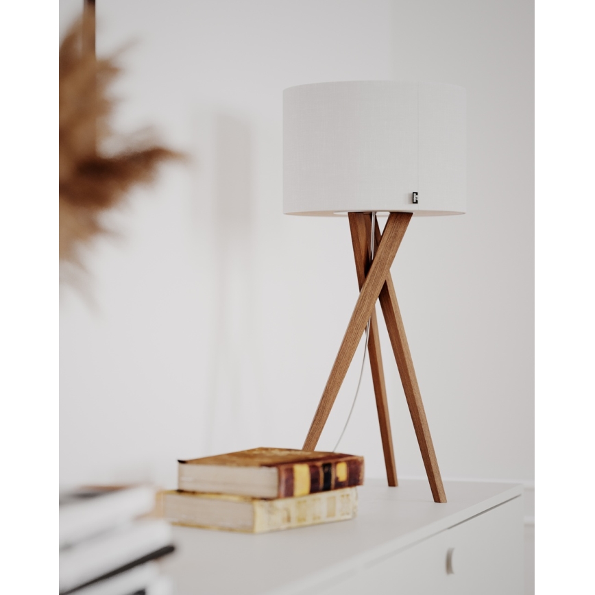 ByRydens - Bordlampe VEGA 1xE27/8W/230V hvid/eg