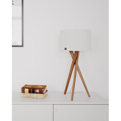 ByRydens - Bordlampe VEGA 1xE27/8W/230V hvid/eg