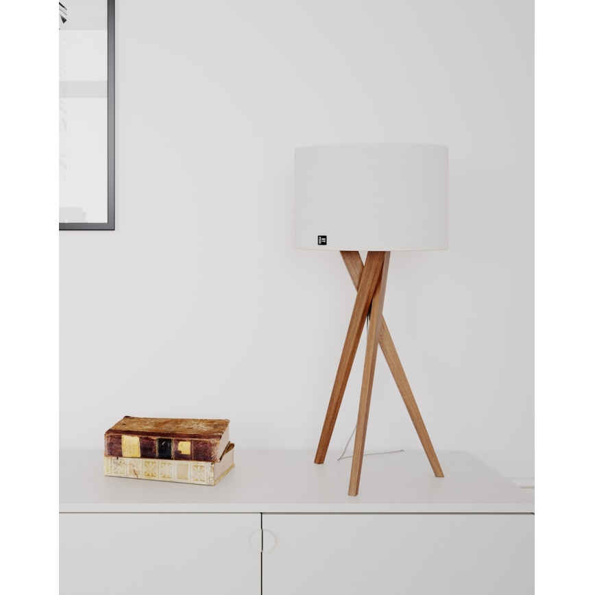 ByRydens - Bordlampe VEGA 1xE27/8W/230V hvid/eg