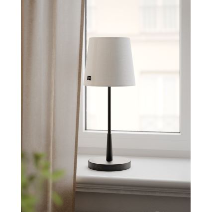 ByRydens - Bordlampe LUMI 1xE27/8W/230V hvid/sort 48,5 cm