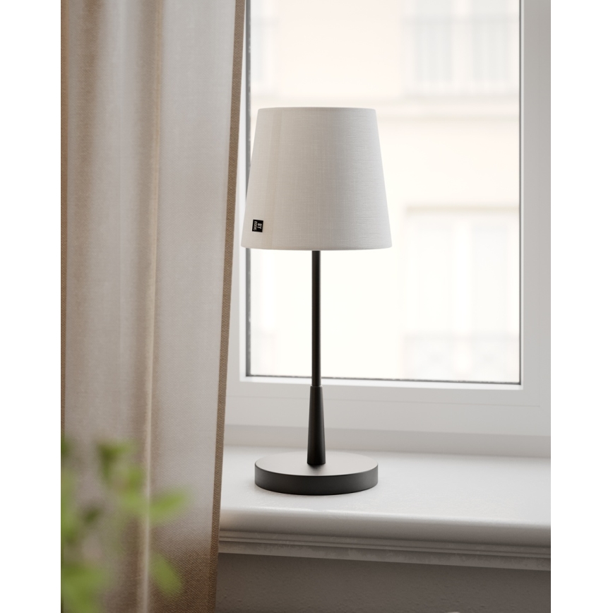 ByRydens - Bordlampe LUMI 1xE27/8W/230V hvid/sort 48,5 cm