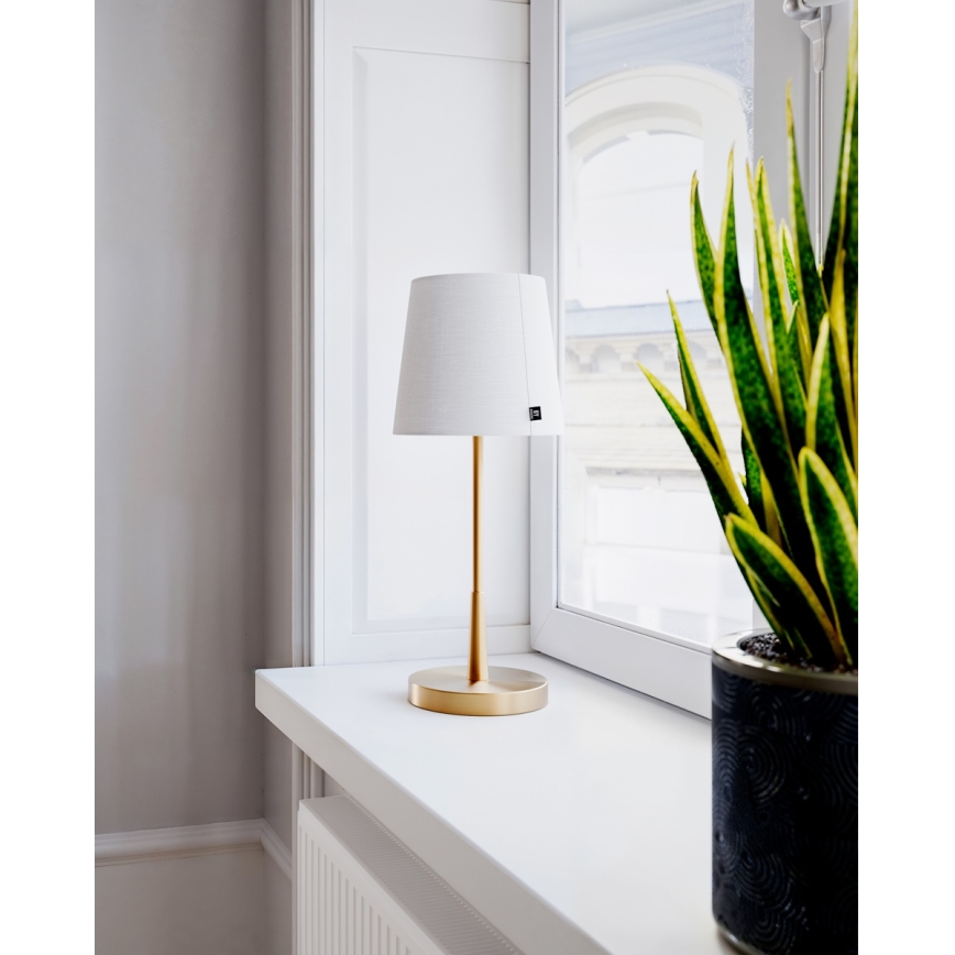 ByRydens - Bordlampe LUMI 1xE27/8W/230V hvid/guld 48,5 cm