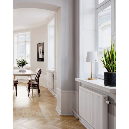 ByRydens - Bordlampe LUMI 1xE27/8W/230V hvid/guld 48,5 cm