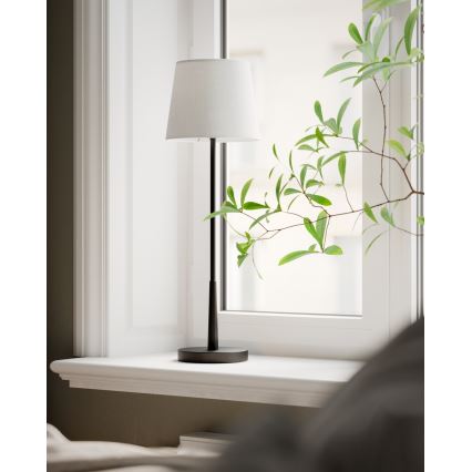 ByRydens - Bordlampe LUMI 1xE27/8W/230V hvid/sort 68,5 cm