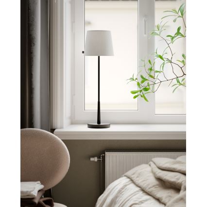 ByRydens - Bordlampe LUMI 1xE27/8W/230V hvid/sort 68,5 cm
