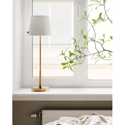 ByRydens - Bordlampe LUMI 1xE27/8W/230V hvid/guld 68,5 cm