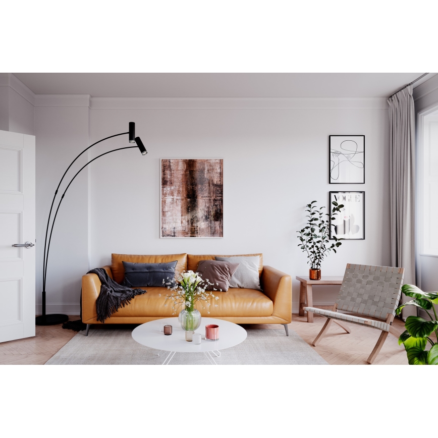 ByRydens - Gulvlampe PULS 2xGU10/5W/230V sort