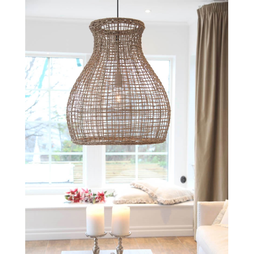 ByRydens - Pendel SEAGRASS 1xE27/8W/230V beige diameter 49 cm