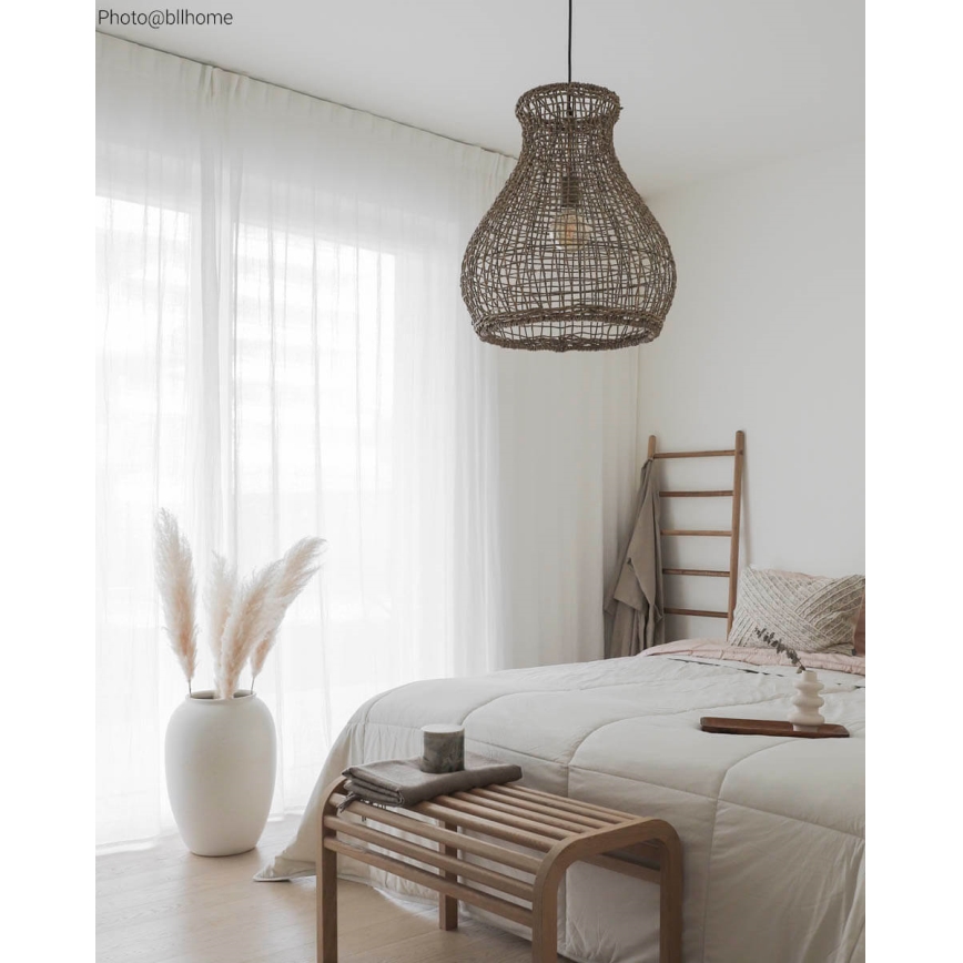 ByRydens - Pendel SEAGRASS 1xE27/8W/230V beige diameter 49 cm