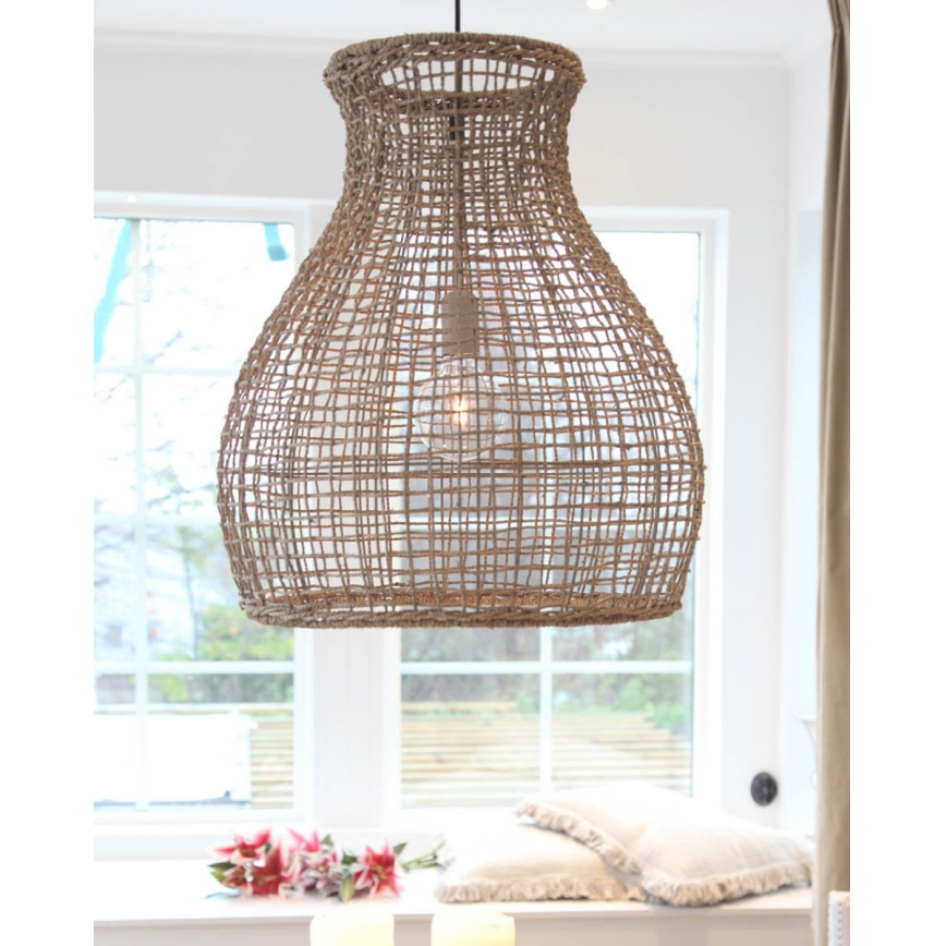 ByRydens - Pendel SEAGRASS 1xE27/8W/230V beige diameter 49 cm