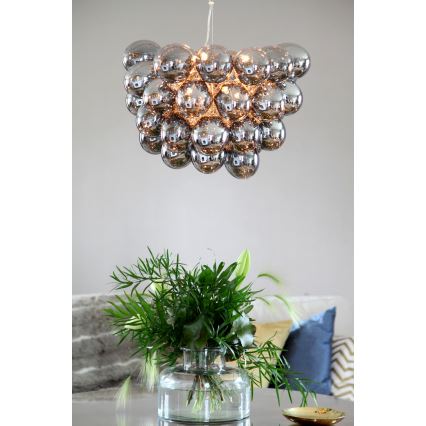 ByRydens - Pendel GROSS 8xG9/4W/230V røget/sort diameter 50 cm