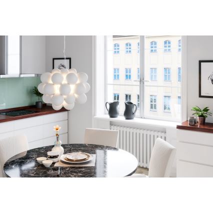 ByRydens - Pendel GROSS 8xG9/4W/230V hvid diameter 50 cm