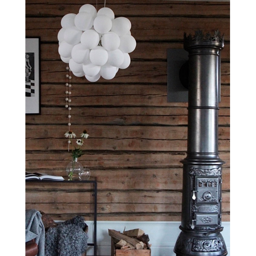 ByRydens - Pendel GROSS 8xG9/4W/230V hvid diameter 50 cm