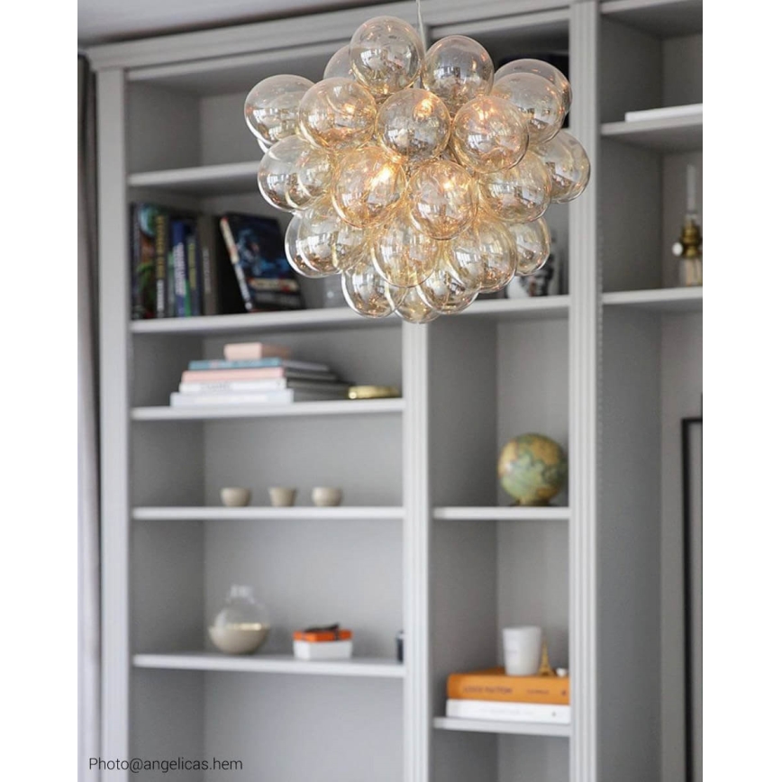 ByRydens - Pendel GROSS 8xG9/4W/230V røget/brun diameter 50 cm