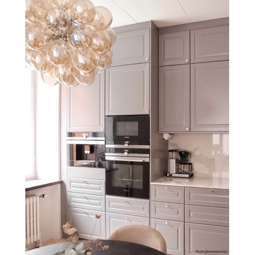 ByRydens - Pendel GROSS 8xG9/4W/230V røget/brun diameter 50 cm