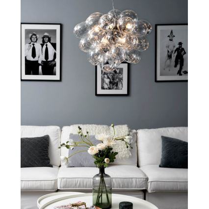 ByRydens - Pendel GROSS 8xG9/4W/230V transparent diameter 50 cm