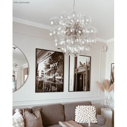 ByRydens - Pendel GROSS 8xG9/4W/230V transparent diameter 50 cm