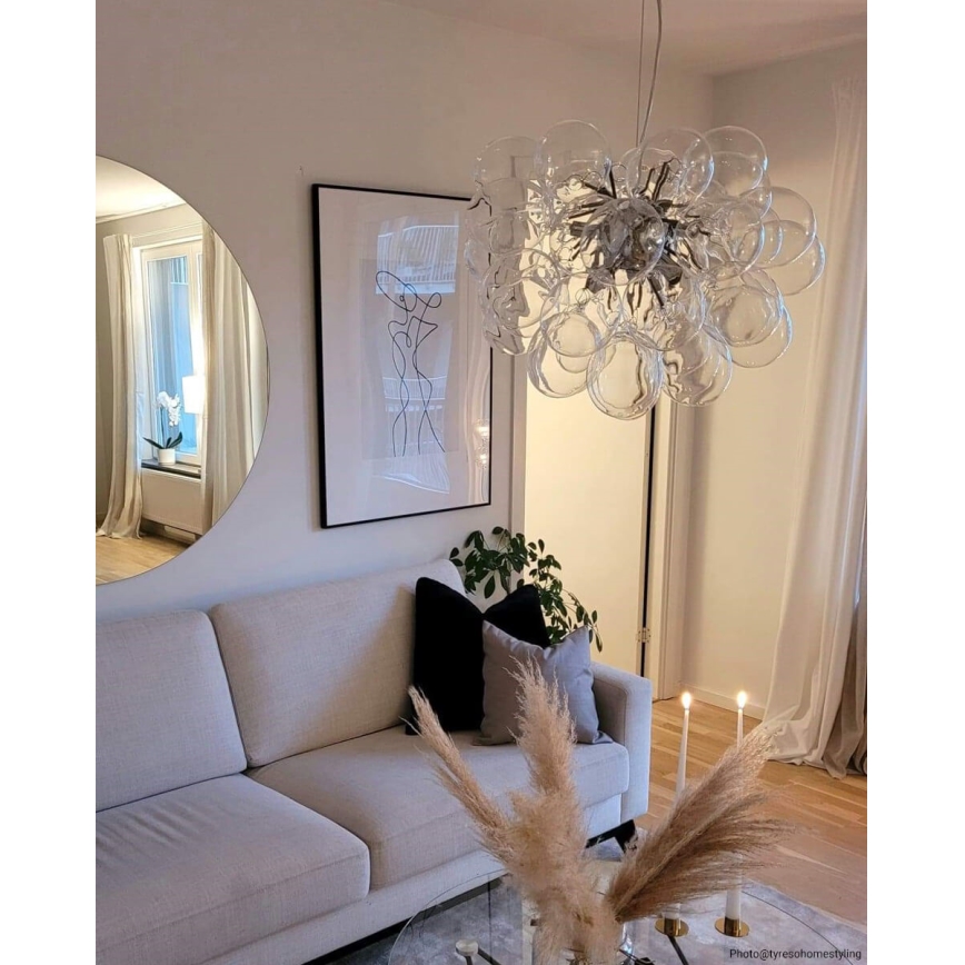 ByRydens - Pendel GROSS 8xG9/4W/230V transparent diameter 50 cm
