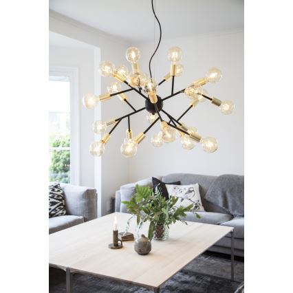 ByRydens - Pendel HEROES 24xE27/5W/230V sort diameter 80 cm