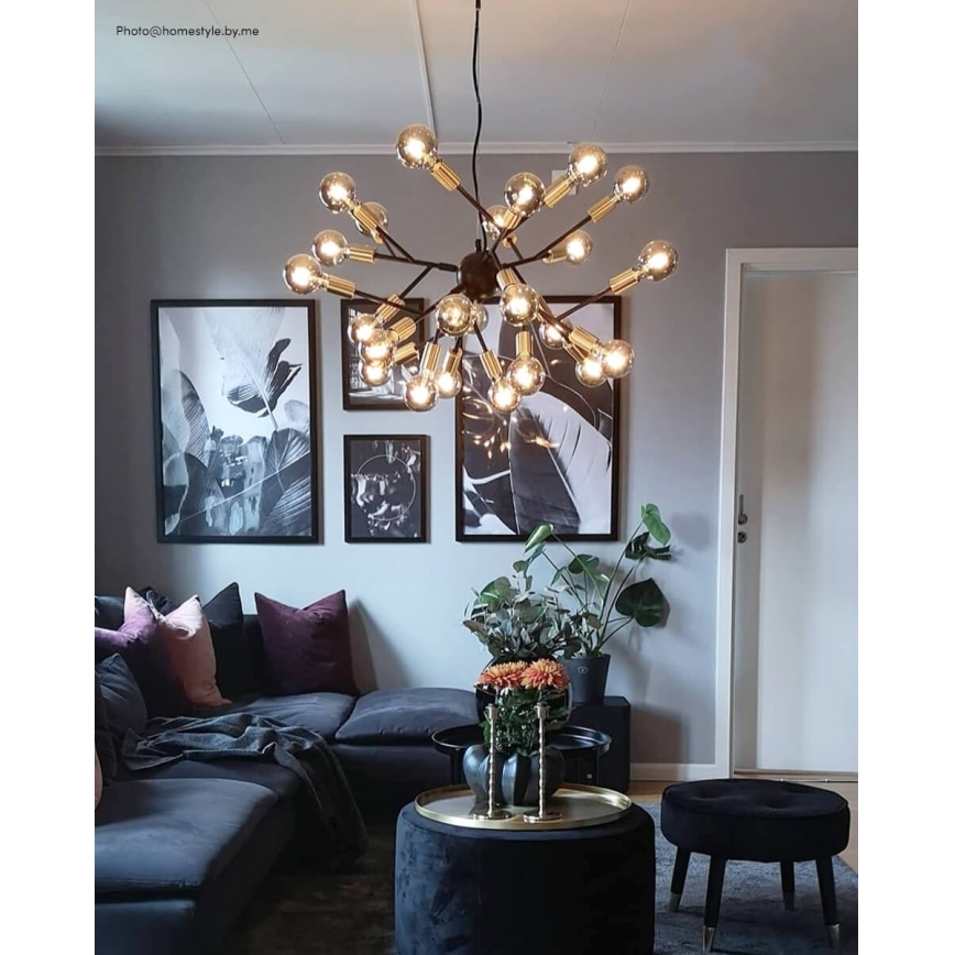 ByRydens - Pendel HEROES 24xE27/5W/230V sort diameter 80 cm
