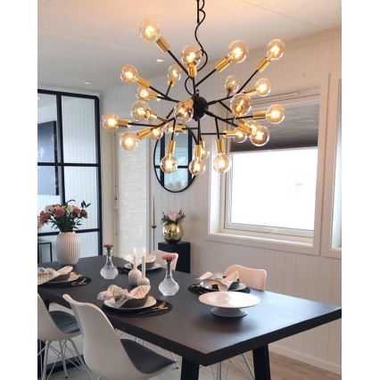 ByRydens - Pendel HEROES 24xE27/5W/230V sort diameter 80 cm