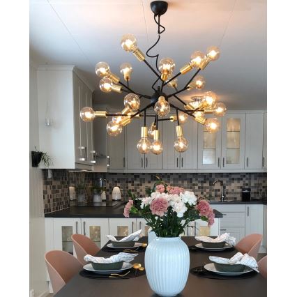ByRydens - Pendel HEROES 24xE27/5W/230V sort diameter 80 cm