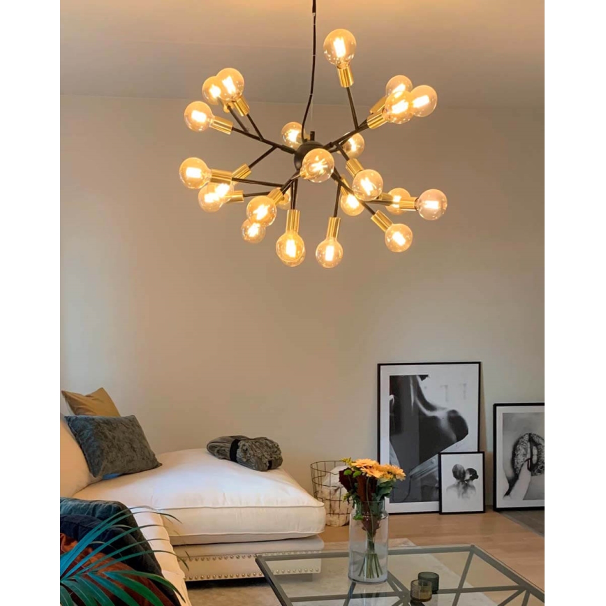 ByRydens - Pendel HEROES 24xE27/5W/230V sort diameter 80 cm