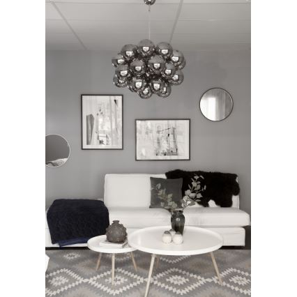 ByRydens - Pendel GROSS GRANDE 8xG9/4W/230V røget/sort diameter 62 cm