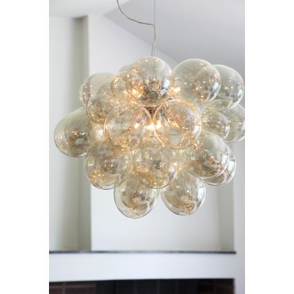 ByRydens - Pendel GROSS GRANDE 8xG9/4W/230V røget/brun diameter 62 cm
