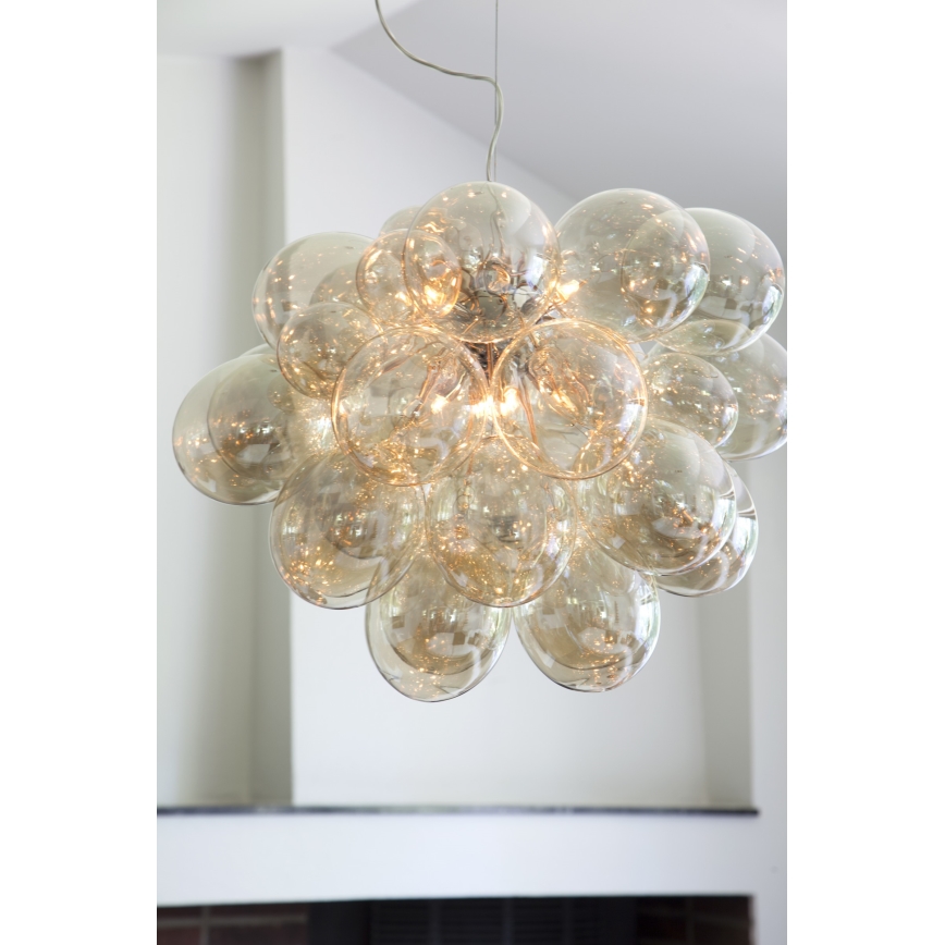 ByRydens - Pendel GROSS GRANDE 8xG9/4W/230V røget/brun diameter 62 cm