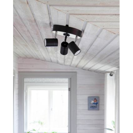 ByRydens - Spotlampe CORRECT 3xGU10/7W/230V sort diameter 20 cm