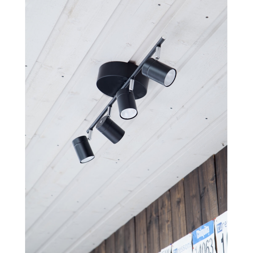 ByRydens - Spotlampe CORRECT 4xGU10/7W/230V sort