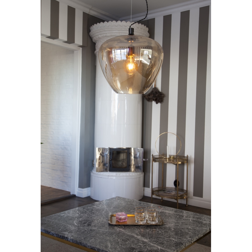 ByRydens - Pendel BELLISSIMO 1xE27/8W/230V røget/brun diameter 40 cm