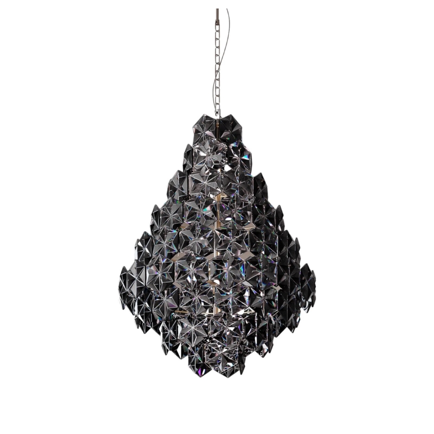 ByRydens - Pendel med kædeophæng MONARQUE GRANDE 11xE14/5W/230V sort diameter 58 cm